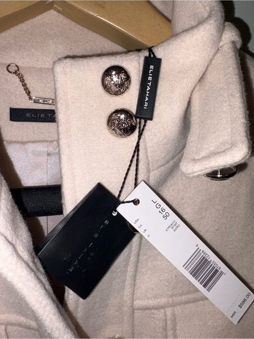 Elie Tahari Mixed Wool Jacket Size Large - Picture 5 of 12